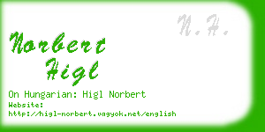 norbert higl business card
